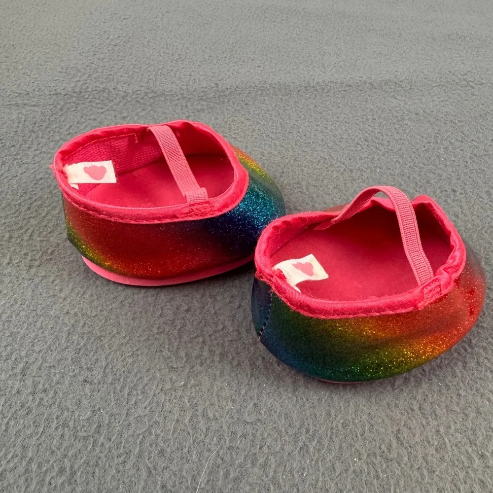 Build-A-Bear Workshop Tutu and Shoes Set‎ Unisex OS Rainbow Sequin Glitter Mesh